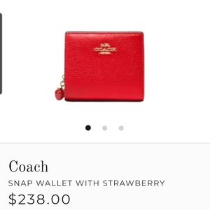 Coach Red Wallet with Strawberry Accent